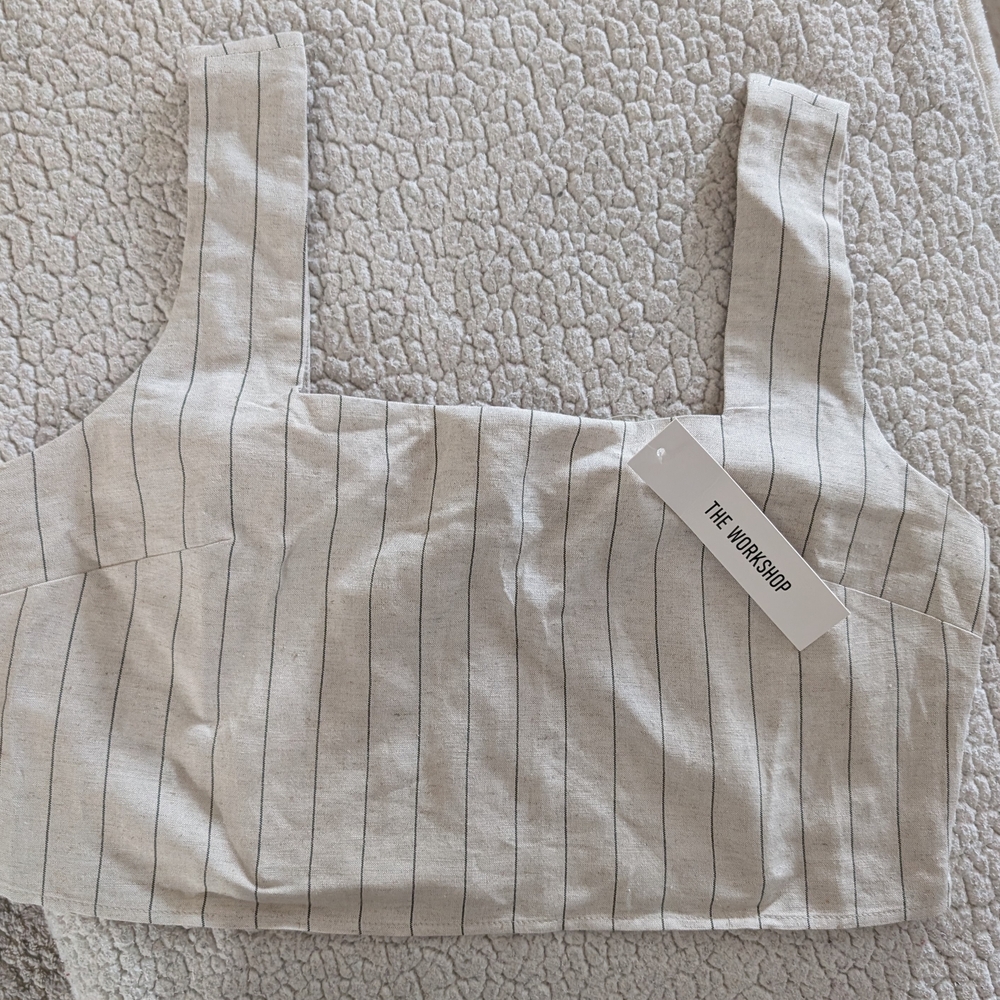 Workshop Republic Clothing Beige and Black Striped Top